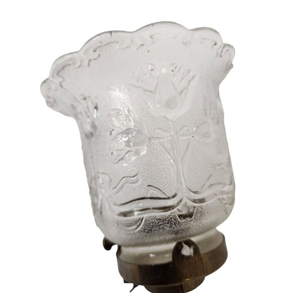 Lamp Bulb Cover, vintage glass ruffled lamp shade replacement light shade 4.5 in - Picture 3 of 9